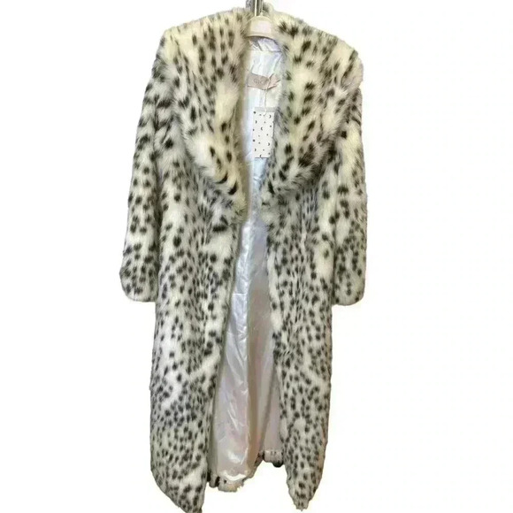 Gigi's Jackets & Blazers - New Gigis Faux Fur Leopard Print Long Coat Sz EU 34 MSRP $799